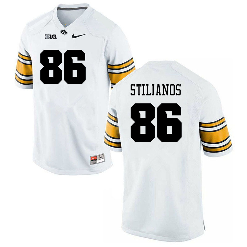 Men #86 Steven Stilianos Iowa Hawkeyes College Football Alternate Jerseys Sale-White